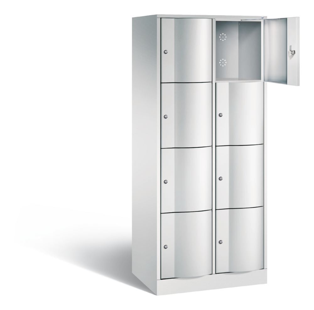C+P Schließfachschrank Resisto 8 Fächer 1950 x 772 x 540 mm in lichtgrau Produktbild C+P Schließfachschrank Resisto 8 Fächer 1950 x 772 x 540 mm in lichtgrau bild 2