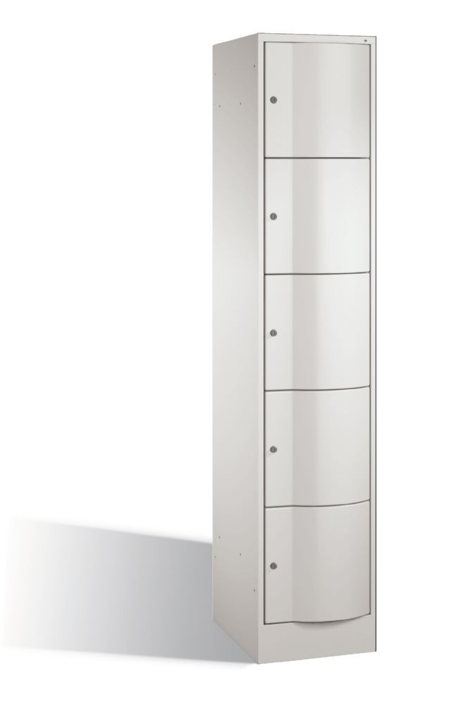 C+P Schließfachschrank Resisto aus Stahl 5 Fächer in lichtgrau 396 x 540 x 1950 mm Produktbild C+P Schließfachschrank Resisto aus Stahl 5 Fächer in lichtgrau 396 x 540 x 1950 mm