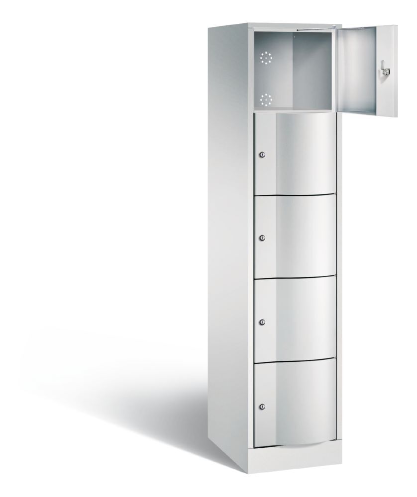 C+P Schließfachschrank Resisto aus Stahl 5 Fächer in lichtgrau 396 x 540 x 1950 mm Produktbild C+P Schließfachschrank Resisto aus Stahl 5 Fächer in lichtgrau 396 x 540 x 1950 mm bild 2