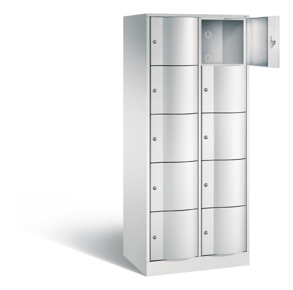 C+P Schließfachschrank Resisto 10 Fächer H 1950 x B 772 x T 540 mm lichtgrau Produktbild C+P Schließfachschrank Resisto 10 Fächer H 1950 x B 772 x T 540 mm lichtgrau bild 2
