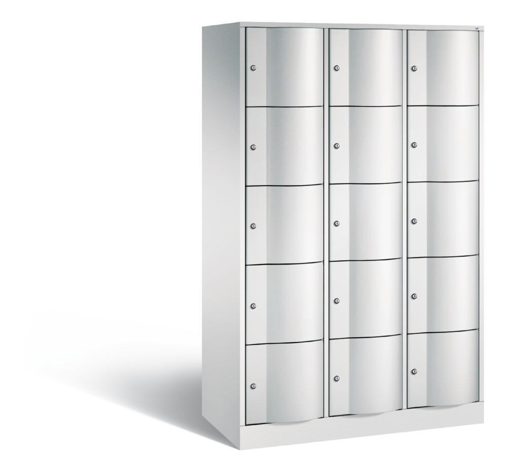 C+P Schließfachschrank Resisto 15 Fächer 1950 x 1148 x 540 mm in lichtgrau Produktbild C+P Schließfachschrank Resisto 15 Fächer 1950 x 1148 x 540 mm in lichtgrau