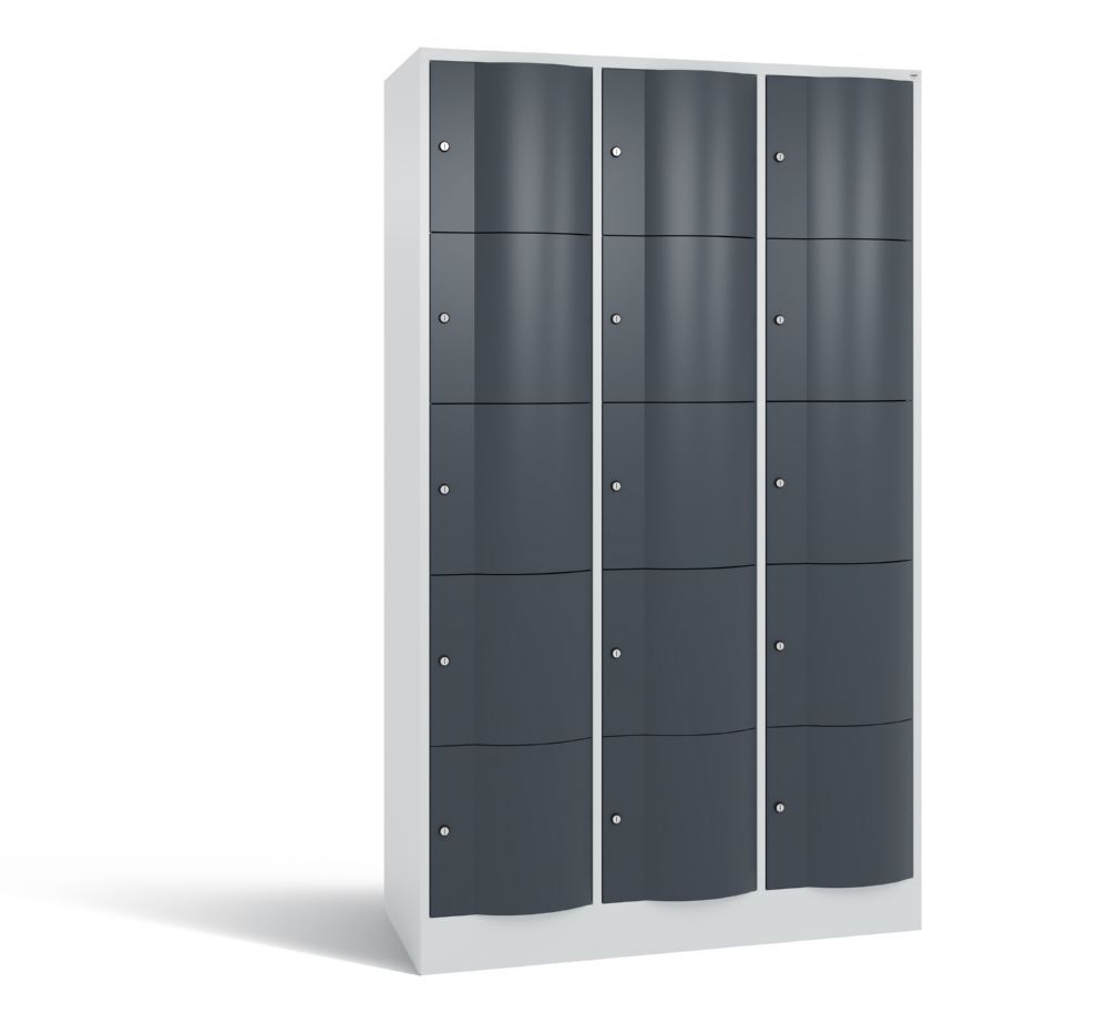 C+P Schließfachschrank Resisto 15 Fächer 1950 x 1148 x 540 mm lichtgrau anthrazit Produktbild C+P Schließfachschrank Resisto 15 Fächer 1950 x 1148 x 540 mm lichtgrau anthrazit