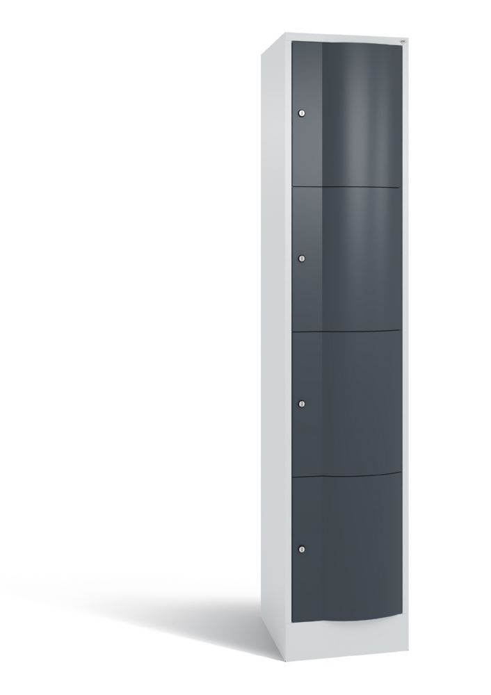 C+P Schließfachschrank Resisto 4 Fächer anthrazit grau 396 x 540 x 1950 mm Produktbild C+P Schließfachschrank Resisto 4 Fächer anthrazit grau 396 x 540 x 1950 mm