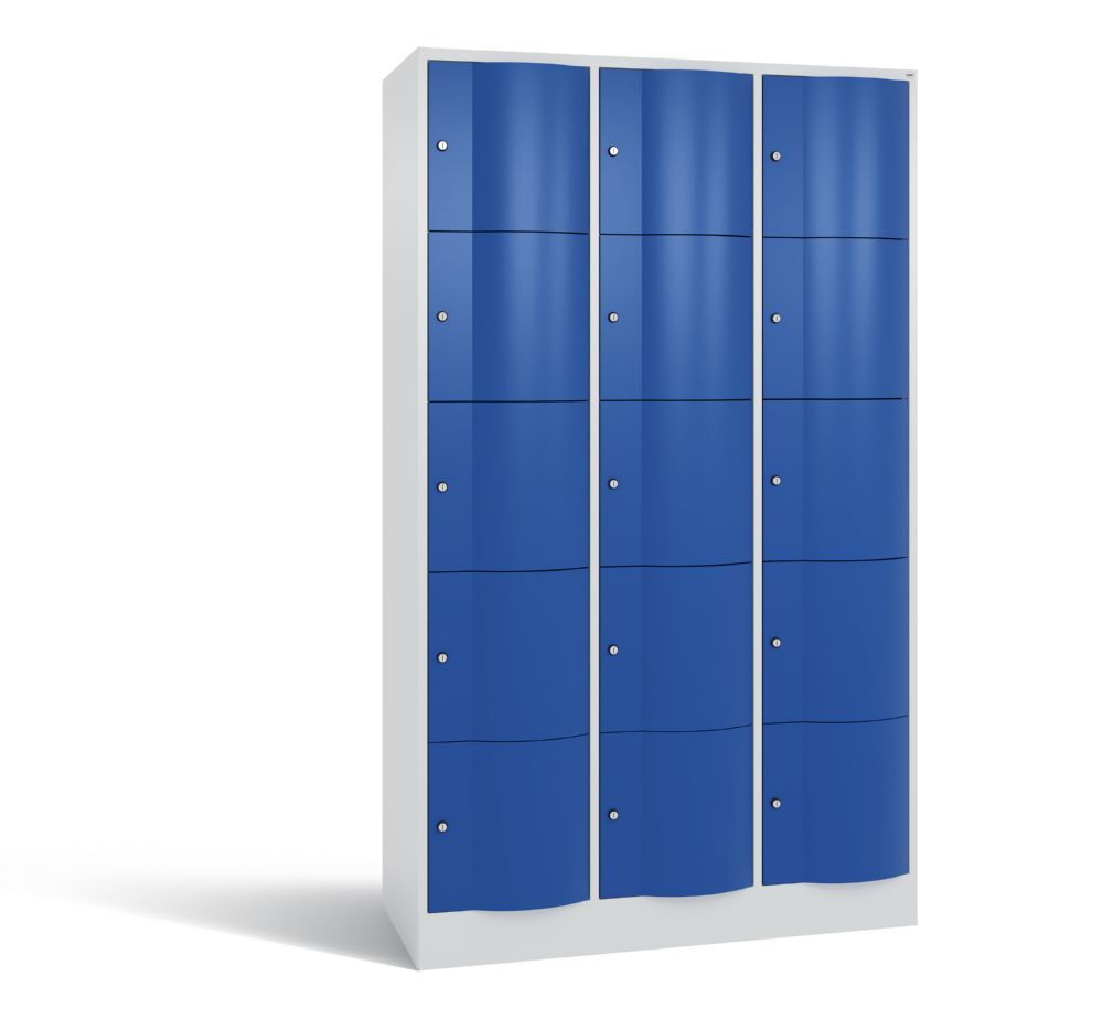 C+P Schließfachschrank Resisto 15 Fächer 1950 x 1148 x 540 mm lichtgrau enzianblau Produktbild C+P Schließfachschrank Resisto 15 Fächer 1950 x 1148 x 540 mm lichtgrau enzianblau