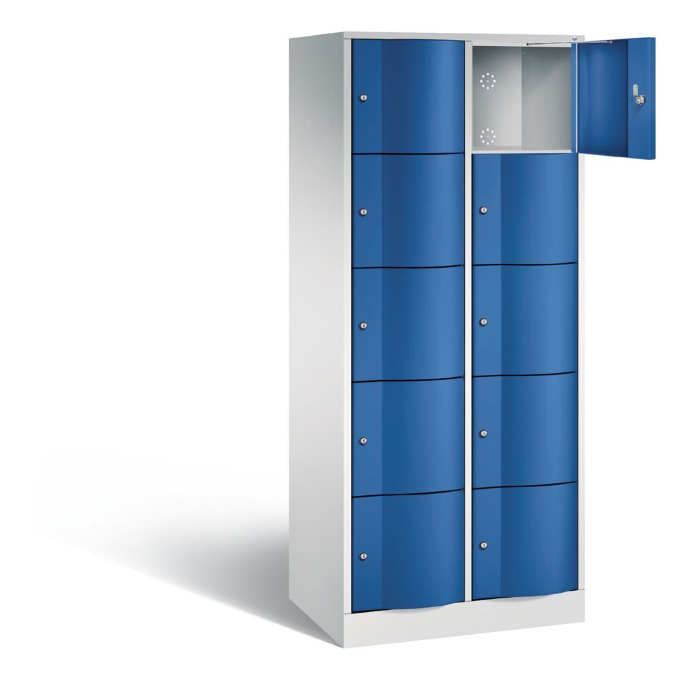 C+P Schließfachschrank Resisto 10 Fächer 1950 x 772 x 540 mm lichtgrau enzianblau Produktbild C+P Schließfachschrank Resisto 10 Fächer 1950 x 772 x 540 mm lichtgrau enzianblau bild 2