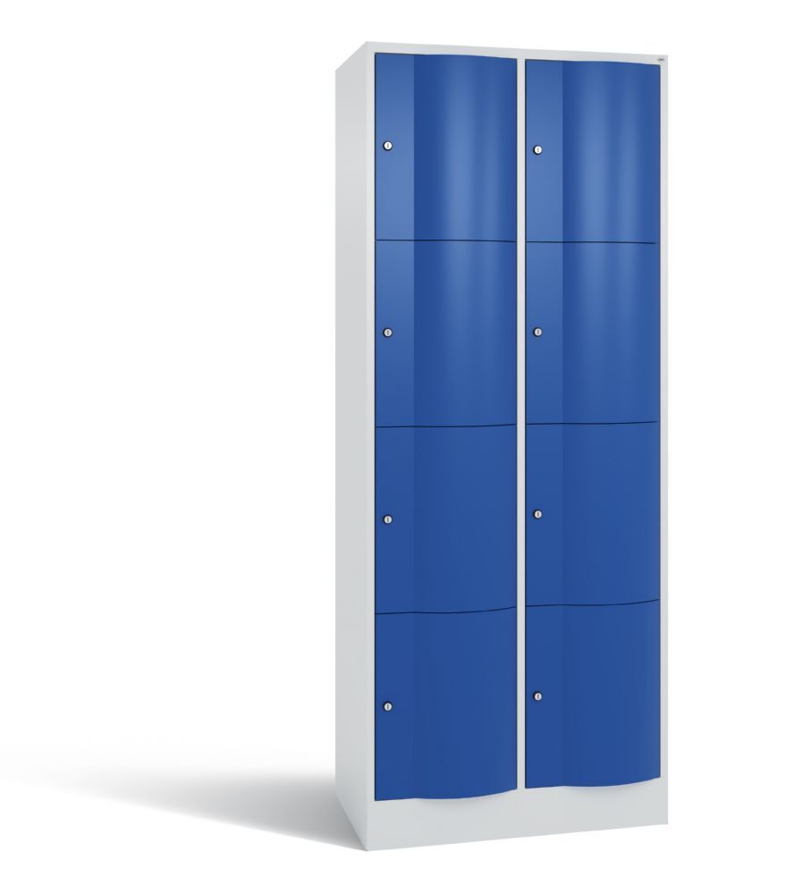 C+P Schließfachschrank Resisto 8 Fächer 1950 x 772 x 540 mm lichtgrau enzianblau Produktbild C+P Schließfachschrank Resisto 8 Fächer 1950 x 772 x 540 mm lichtgrau enzianblau