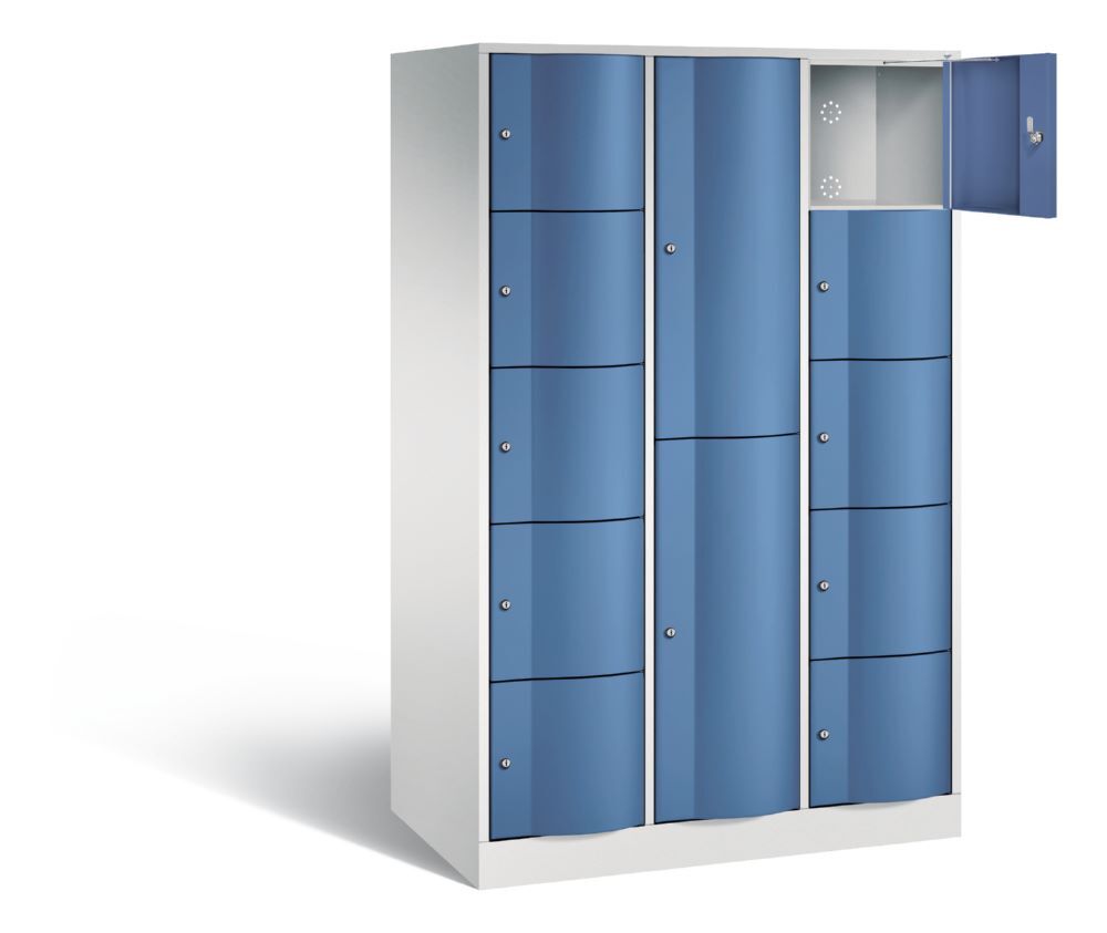 C+P Schließfachschrank Resisto 12 Fächer 1950 x 1148 x 640 mm lichtgrau fernblau Produktbild C+P Schließfachschrank Resisto 12 Fächer 1950 x 1148 x 640 mm lichtgrau fernblau bild 2