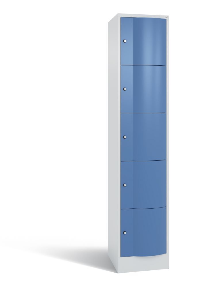 C+P Schließfachschrank Resisto aus Stahl 5 Fächer in fernblau 396 x 540 x 1950 mm Produktbild C+P Schließfachschrank Resisto aus Stahl 5 Fächer in fernblau 396 x 540 x 1950 mm