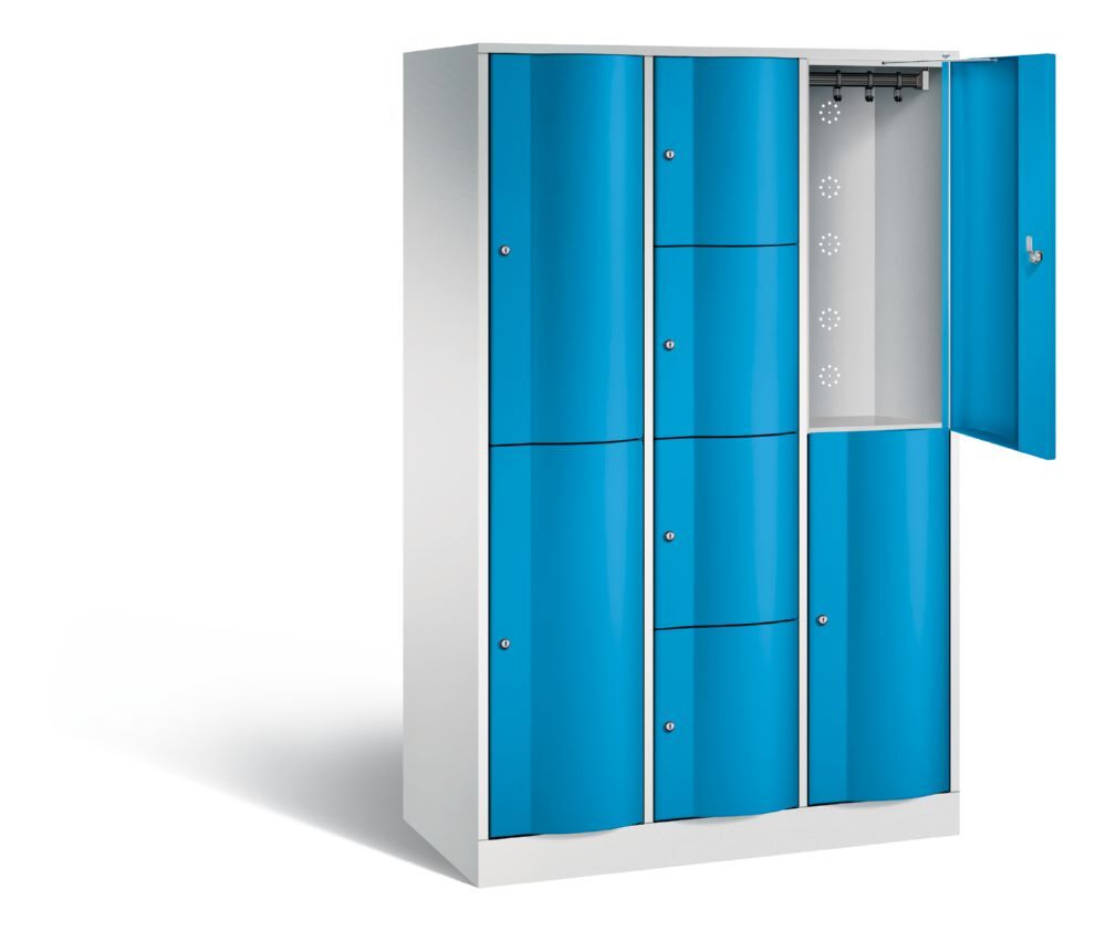 C+P Schließfachschrank Resisto 8 Fächer 1950 x 1148 x 540 mm lichtgrau lichtblau Produktbild C+P Schließfachschrank Resisto 8 Fächer 1950 x 1148 x 540 mm lichtgrau lichtblau bild 2
