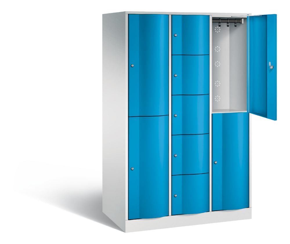 C+P Schließfachschrank Resisto 9 Fächer 1950 x 1148 x 640 mm lichtgrau lichtblau Produktbild C+P Schließfachschrank Resisto 9 Fächer 1950 x 1148 x 640 mm lichtgrau lichtblau bild 2