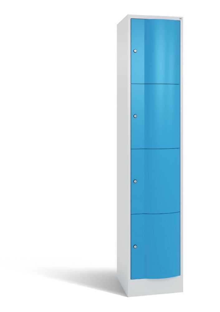 C+P Schließfachschrank aus Stahl Resisto 4 Fächer lichtblau 396 x 540 x 1950 mm Produktbild C+P Schließfachschrank aus Stahl Resisto 4 Fächer lichtblau 396 x 540 x 1950 mm