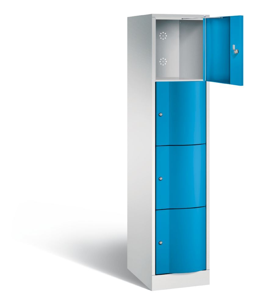 C+P Schließfachschrank aus Stahl Resisto 4 Fächer lichtblau 396 x 540 x 1950 mm Produktbild C+P Schließfachschrank aus Stahl Resisto 4 Fächer lichtblau 396 x 540 x 1950 mm bild 2