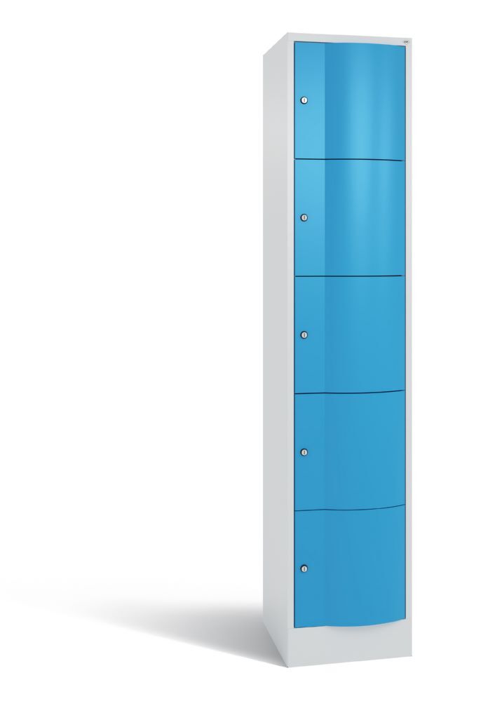 C+P Schließfachschrank Resisto aus Stahl 5 Fächer lichtblau 396 x 540 x 1950 mm Produktbild C+P Schließfachschrank Resisto aus Stahl 5 Fächer lichtblau 396 x 540 x 1950 mm