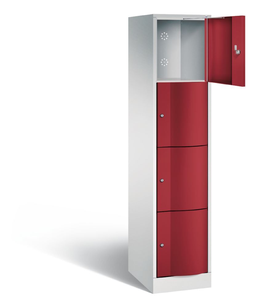 C+P Schließfachschrank Resisto 4 Fächer rubinrot 396 x 540 x 1950 mm Produktbild C+P Schließfachschrank Resisto 4 Fächer rubinrot 396 x 540 x 1950 mm bild 2