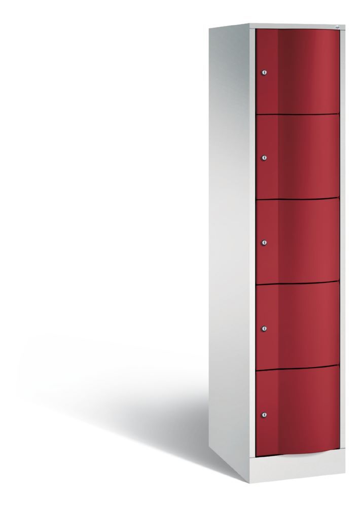 C+P Schließfachschrank Resisto aus Stahl 5 Fächer rubinrot 396 x 540 x 1950 mm Produktbild C+P Schließfachschrank Resisto aus Stahl 5 Fächer rubinrot 396 x 540 x 1950 mm