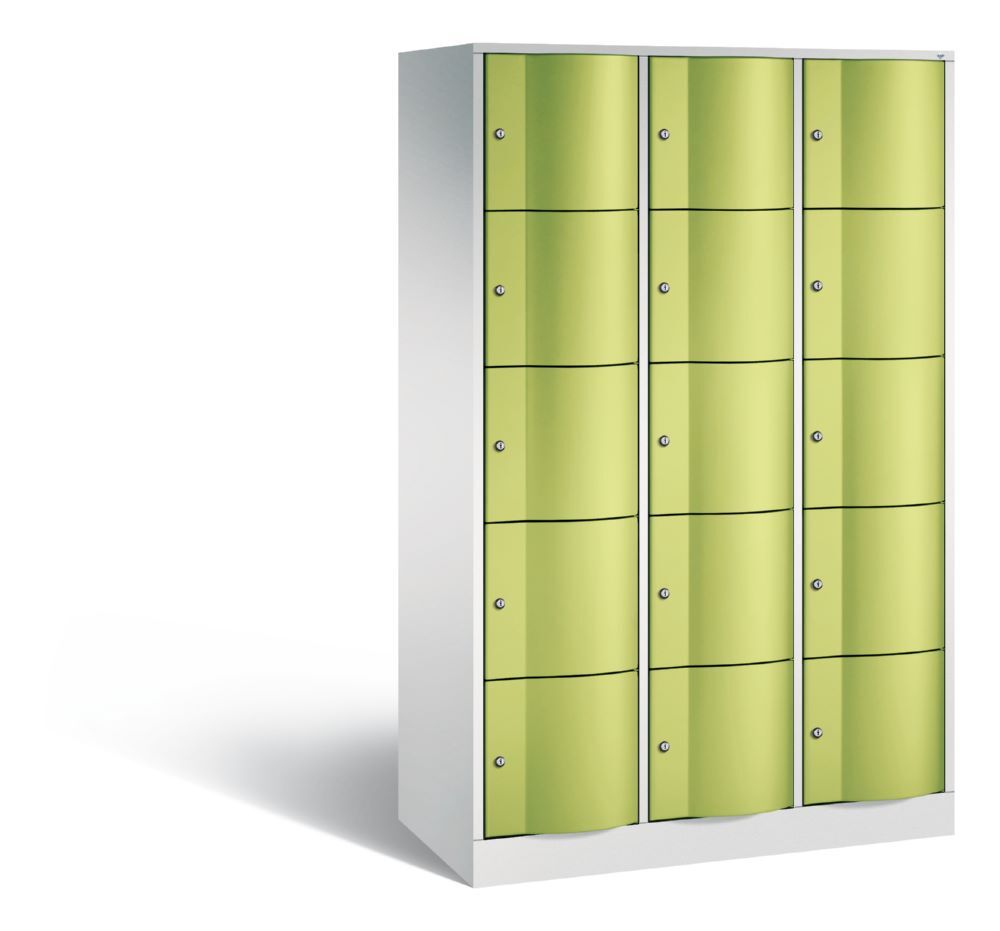 C+P Schließfachschrank Resisto 15 Fächer 1950 x 1148 x 540 mm lichtgrau viridingrün Produktbild C+P Schließfachschrank Resisto 15 Fächer 1950 x 1148 x 540 mm lichtgrau viridingrün