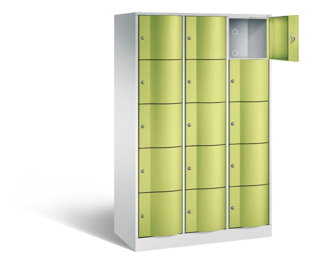 C+P Schließfachschrank Resisto 15 Fächer 1950 x 1148 x 540 mm lichtgrau viridingrün Produktbild C+P Schließfachschrank Resisto 15 Fächer 1950 x 1148 x 540 mm lichtgrau viridingrün bild 2