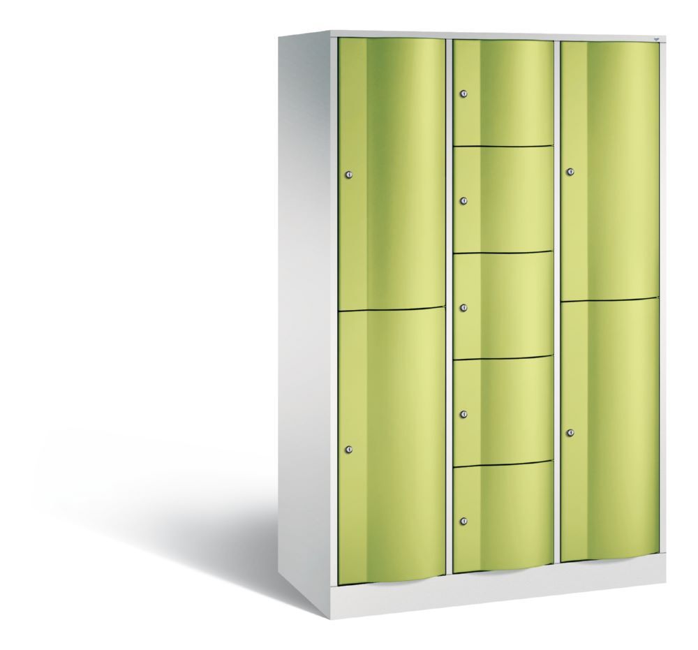 C+P Schließfachschrank Resisto 9 Fächer 1950 x 1148 x 540 mm lichtgrau viridingrün Produktbild C+P Schließfachschrank Resisto 9 Fächer 1950 x 1148 x 540 mm lichtgrau viridingrün