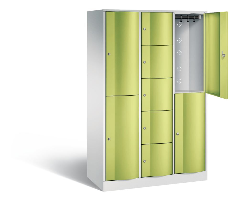 C+P Schließfachschrank Resisto 9 Fächer 1950 x 1148 x 540 mm lichtgrau viridingrün Produktbild C+P Schließfachschrank Resisto 9 Fächer 1950 x 1148 x 540 mm lichtgrau viridingrün bild 2