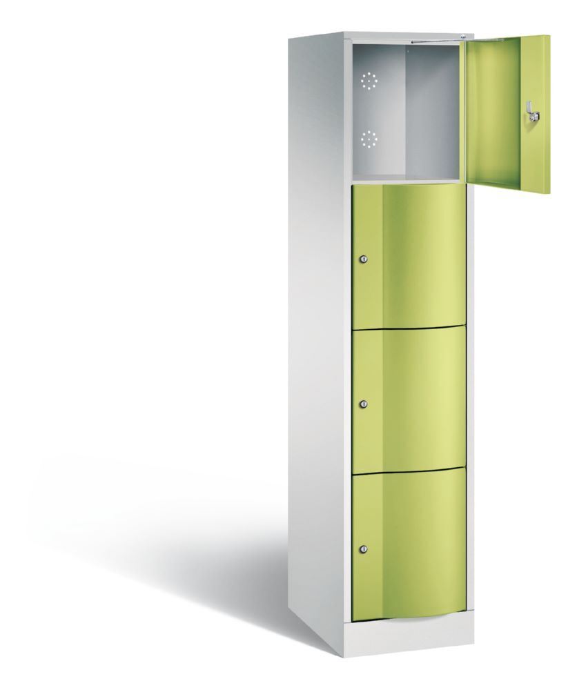 C+P Schließfachschrank aus Stahl Resisto 4 Fächer in viridingrün 396 x 540 x 1950 mm Produktbild C+P Schließfachschrank aus Stahl Resisto 4 Fächer in viridingrün 396 x 540 x 1950 mm bild 2