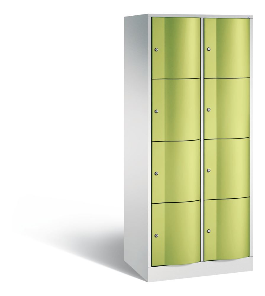 C+P Schließfachschrank Resisto 8 Fächer 1950 x 772 x 540 mm lichtgrau viridingrün Produktbild C+P Schließfachschrank Resisto 8 Fächer 1950 x 772 x 540 mm lichtgrau viridingrün