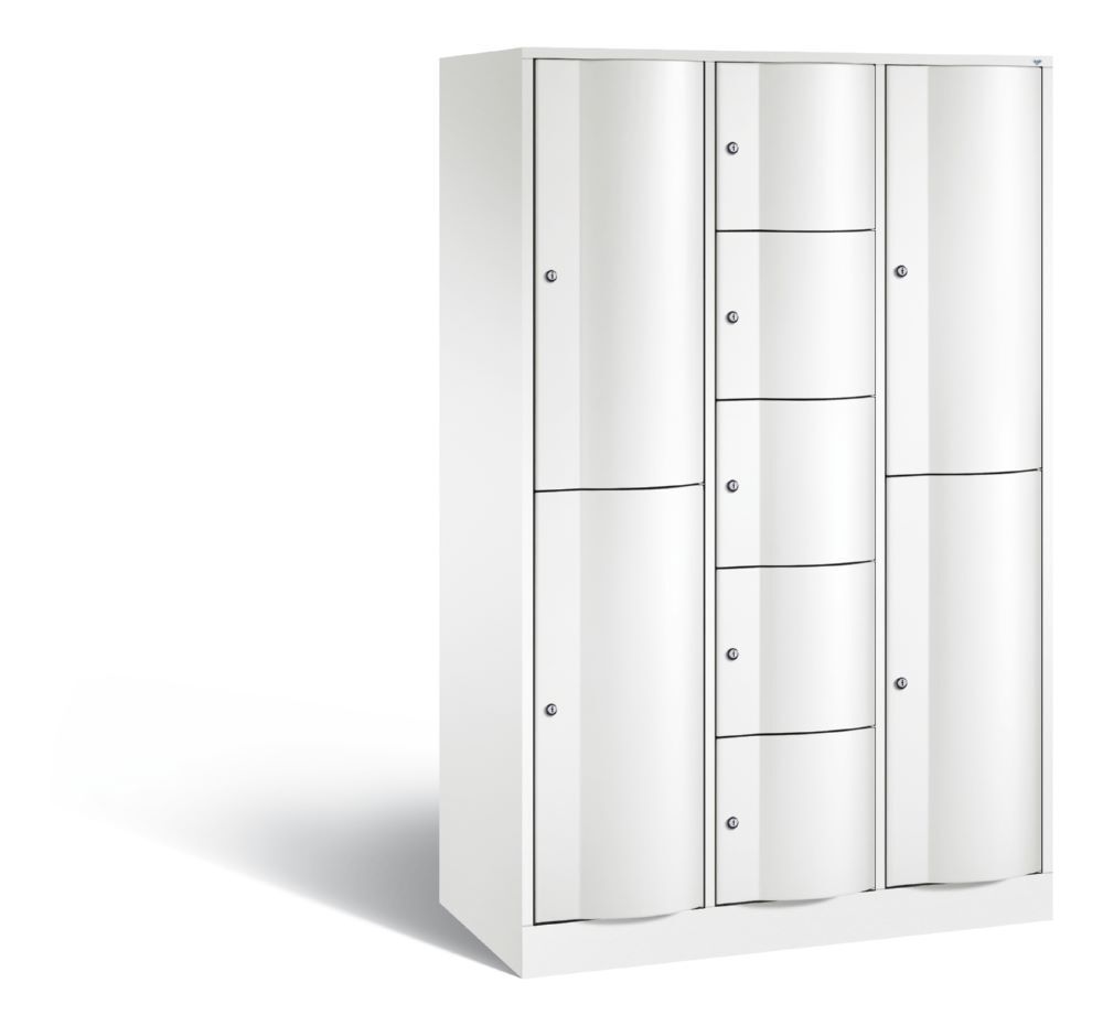 C+P Schließfachschrank Resisto 9 Fächer 1950 x 1148 x 540 mm in weiß Produktbild C+P Schließfachschrank Resisto 9 Fächer 1950 x 1148 x 540 mm in weiß