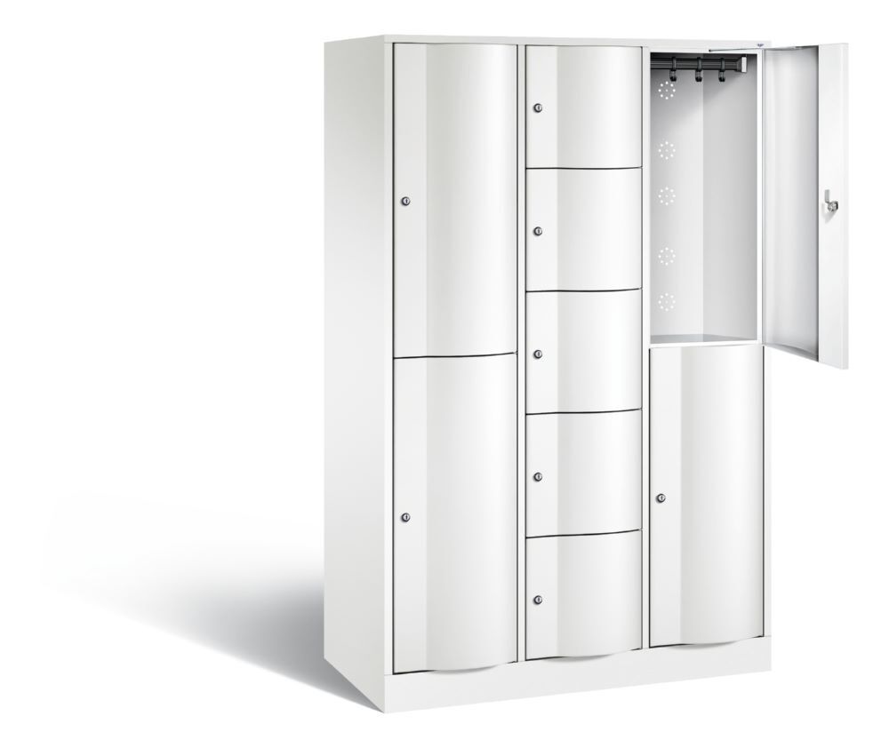 C+P Schließfachschrank Resisto 9 Fächer 1950 x 1148 x 540 mm in weiß Produktbild C+P Schließfachschrank Resisto 9 Fächer 1950 x 1148 x 540 mm in weiß bild 2