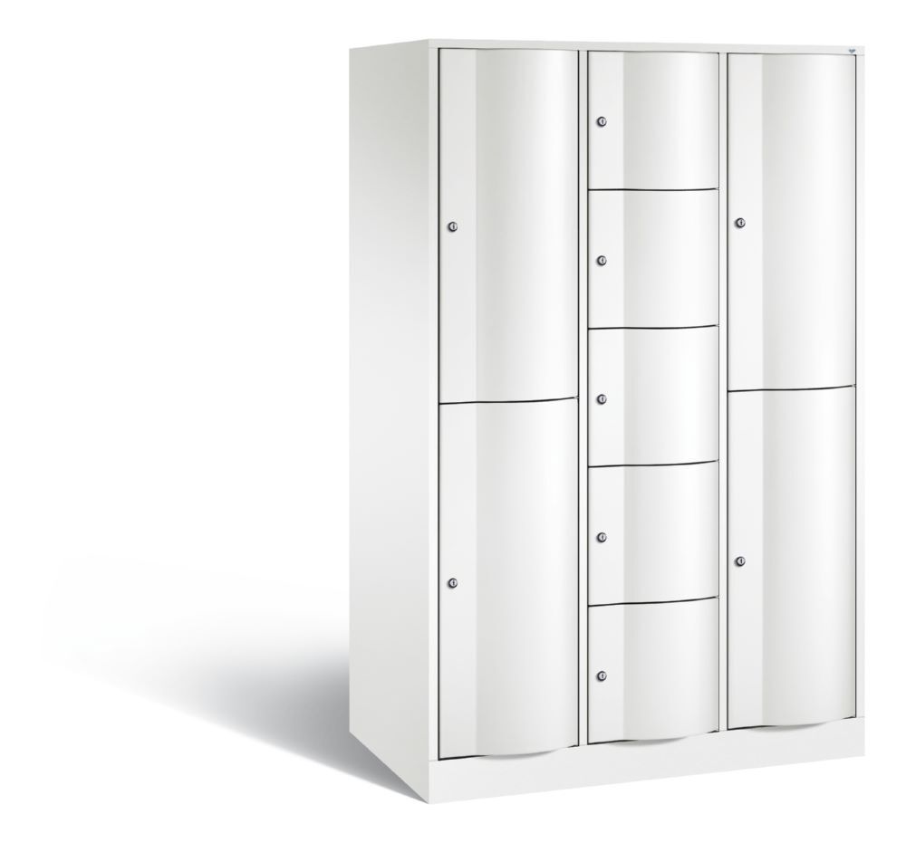 C+P Schließfachschrank Resisto 9 Fächer 1950 x 1148 x 640 mm in weiß Produktbild C+P Schließfachschrank Resisto 9 Fächer 1950 x 1148 x 640 mm in weiß