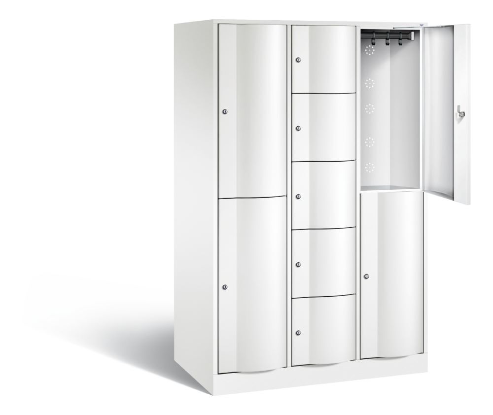 C+P Schließfachschrank Resisto 9 Fächer 1950 x 1148 x 640 mm in weiß Produktbild C+P Schließfachschrank Resisto 9 Fächer 1950 x 1148 x 640 mm in weiß bild 2