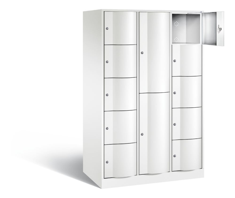 C+P Schließfachschrank Resisto 12 Fächer 1950 x 1148 x 640 mm in weiß Produktbild C+P Schließfachschrank Resisto 12 Fächer 1950 x 1148 x 640 mm in weiß bild 2