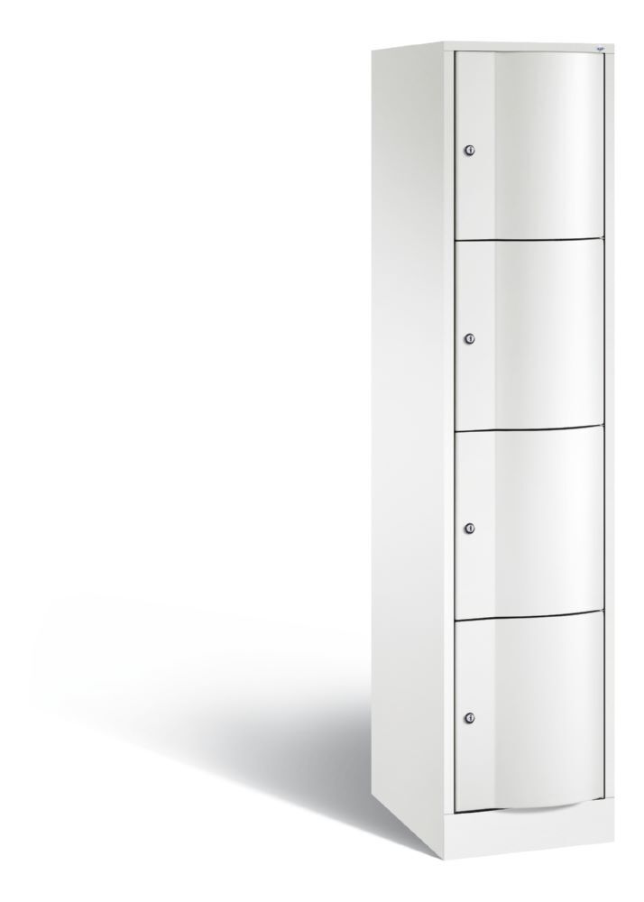 C+P Schließfachschrank Resisto 4 Fächer übereinander weiß 396 x 540 x 1950 mm Produktbild C+P Schließfachschrank Resisto 4 Fächer übereinander weiß 396 x 540 x 1950 mm