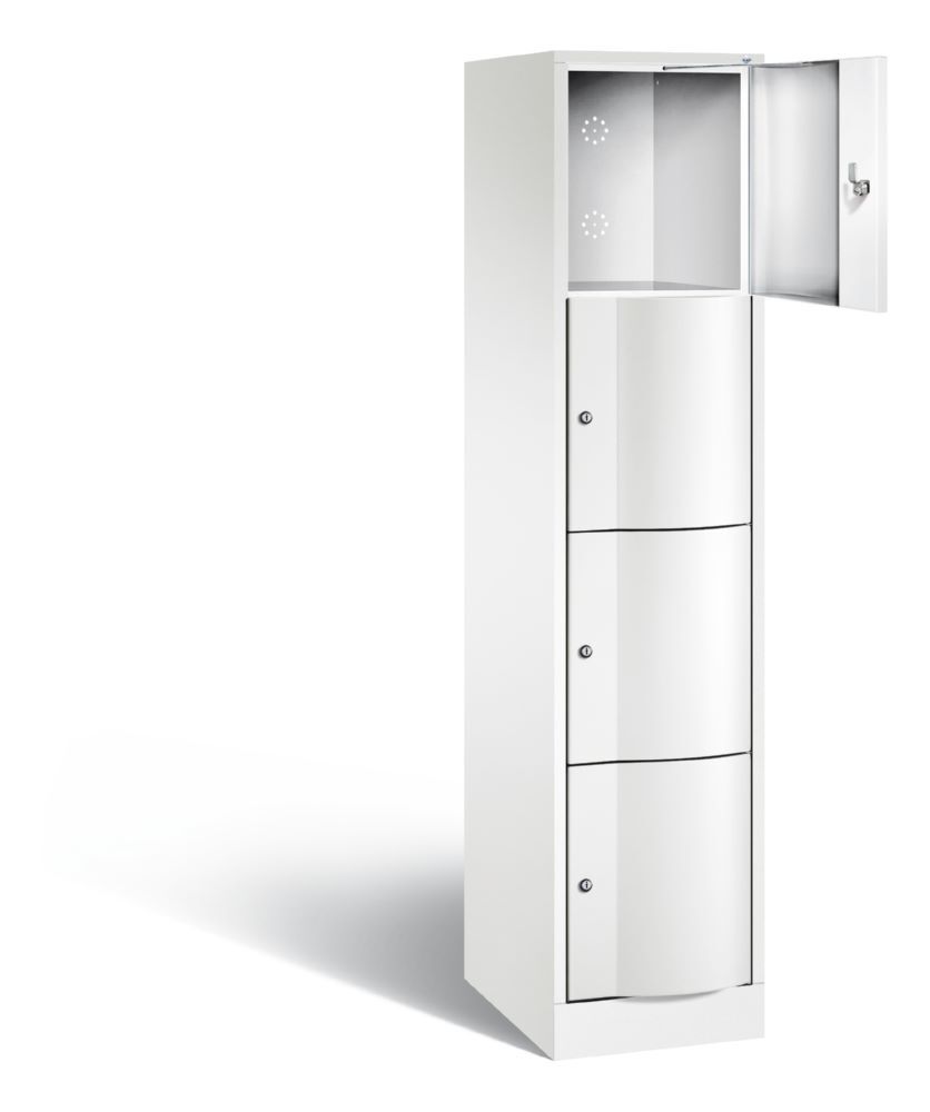 C+P Schließfachschrank Resisto 4 Fächer übereinander weiß 396 x 540 x 1950 mm Produktbild C+P Schließfachschrank Resisto 4 Fächer übereinander weiß 396 x 540 x 1950 mm bild 2