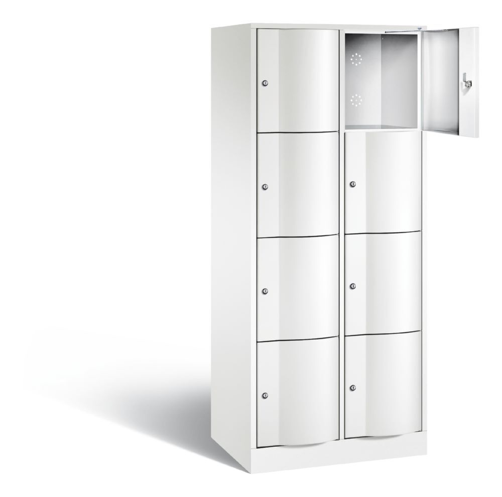 C+P Schließfachschrank Resisto 8 Fächer 1950 x 772 x 540 mm in weiß Produktbild C+P Schließfachschrank Resisto 8 Fächer 1950 x 772 x 540 mm in weiß bild 2