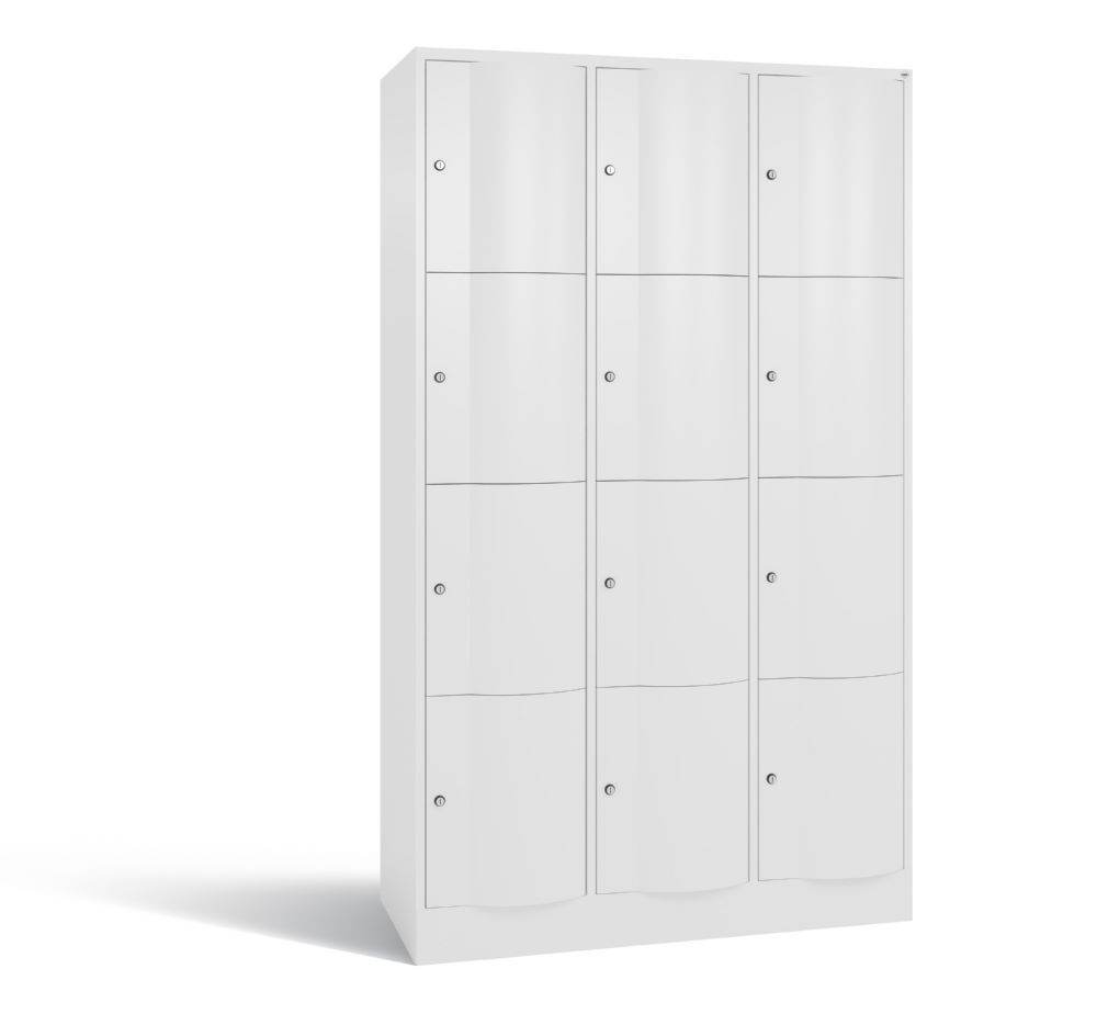 C+P Stahl Schließfachschrank Resisto 12 Fächer H 1950 x B 1148 x T 540 mm weiß Produktbild C+P Stahl Schließfachschrank Resisto 12 Fächer H 1950 x B 1148 x T 540 mm weiß