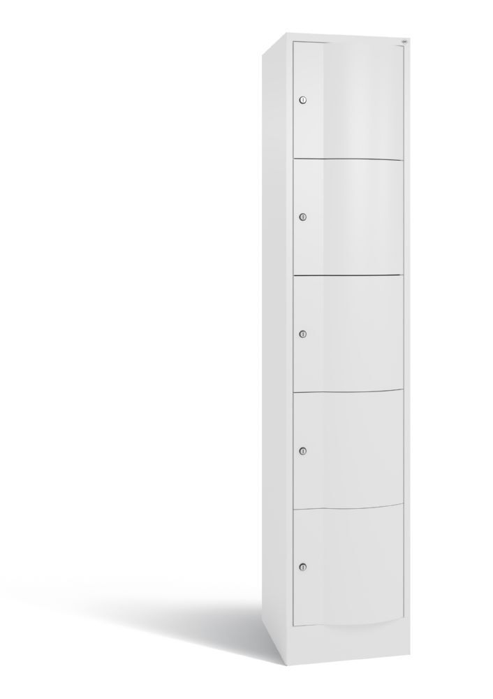 C+P Schließfachschrank Resisto 5 Fächer in 1 Abteil weiß 396 x 540 x 1950 mm Produktbild C+P Schließfachschrank Resisto 5 Fächer in 1 Abteil weiß 396 x 540 x 1950 mm