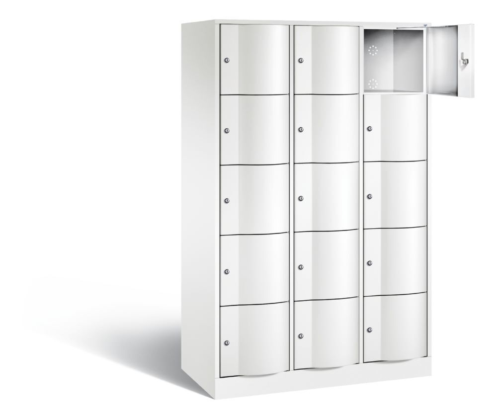 C+P Schließfachschrank Resisto 15 Fächer 1950 x 1148 x 540 mm in weiß Produktbild C+P Schließfachschrank Resisto 15 Fächer 1950 x 1148 x 540 mm in weiß
