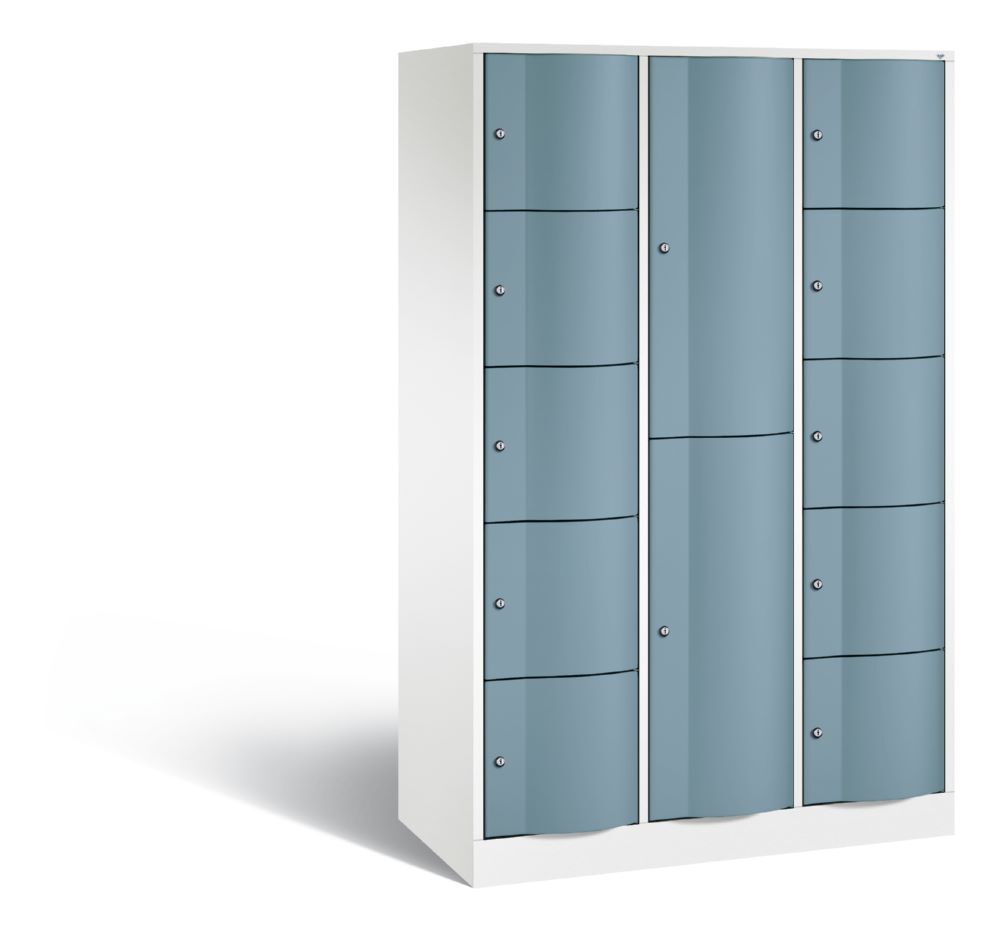C+P Schließfachschrank Resisto 12 Fächer 1950 x 1148 x 540 mm weiß horizontblau Produktbild C+P Schließfachschrank Resisto 12 Fächer 1950 x 1148 x 540 mm weiß horizontblau