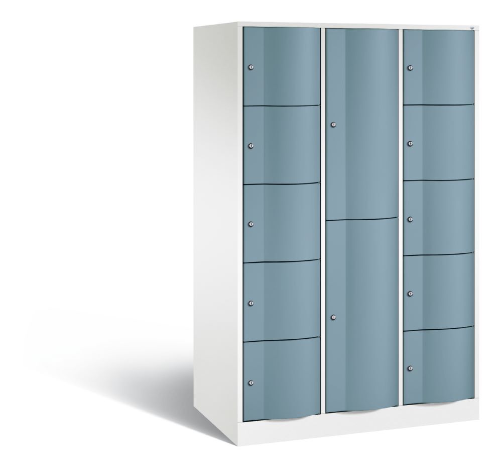 C+P Schließfachschrank Resisto 12 Fächer 1950 x 1148 x 640 mm weiß horizontblau Produktbild C+P Schließfachschrank Resisto 12 Fächer 1950 x 1148 x 640 mm weiß horizontblau