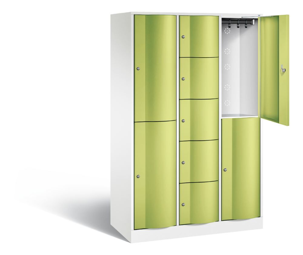 C+P Schließfachschrank Resisto 9 Fächer 1950 x 1148 x 540 mm weiß viridingrün Produktbild C+P Schließfachschrank Resisto 9 Fächer 1950 x 1148 x 540 mm weiß viridingrün