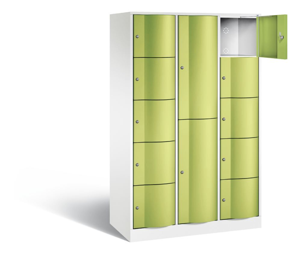 C+P Schließfachschrank Resisto 12 Fächer 1950 x 1148 x 540 mm weiß viridingrün Produktbild C+P Schließfachschrank Resisto 12 Fächer 1950 x 1148 x 540 mm weiß viridingrün bild 2