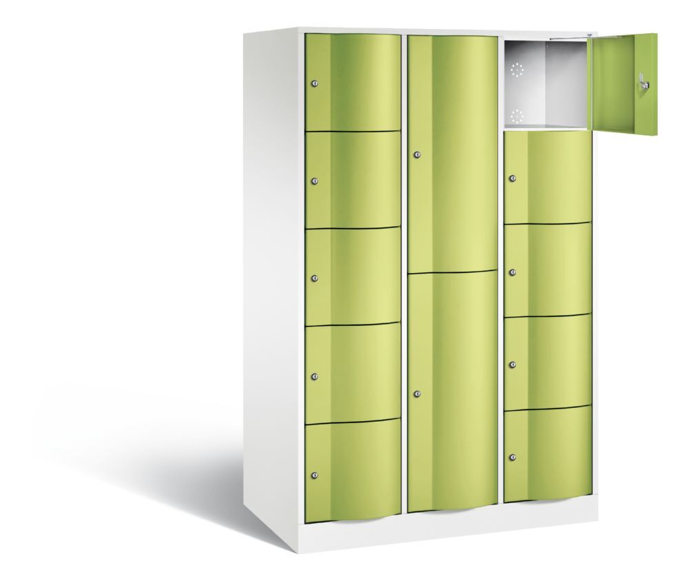 C+P Schließfachschrank Resisto 12 Fächer 1950 x 1148 x 640 mm weiß viridingrün Produktbild C+P Schließfachschrank Resisto 12 Fächer 1950 x 1148 x 640 mm weiß viridingrün bild 2