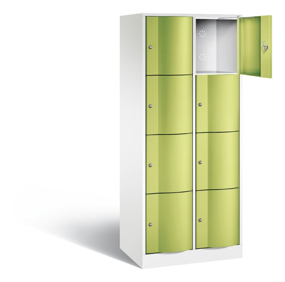 C+P Schließfachschrank Resisto 8 Fächer 1950 x 772 x 540 mm weiß viridingrün Produktbild C+P Schließfachschrank Resisto 8 Fächer 1950 x 772 x 540 mm weiß viridingrün bild 2