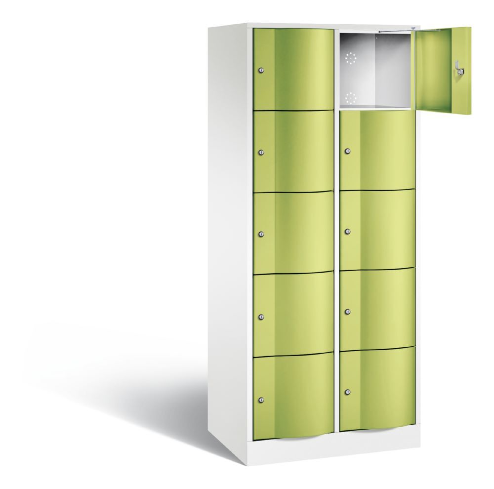 C+P Schließfachschrank Resisto 10 Fächer 1950 x 772 x 540 mm weiß viridingrün Produktbild C+P Schließfachschrank Resisto 10 Fächer 1950 x 772 x 540 mm weiß viridingrün bild 2