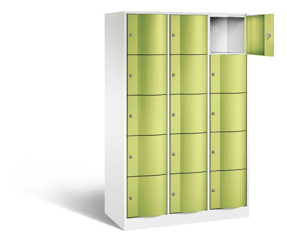 C+P Schließfachschrank Resisto 15 Fächer 1950 x 1148 x 540 mm weiß viridingrün Produktbild C+P Schließfachschrank Resisto 15 Fächer 1950 x 1148 x 540 mm weiß viridingrün bild 2
