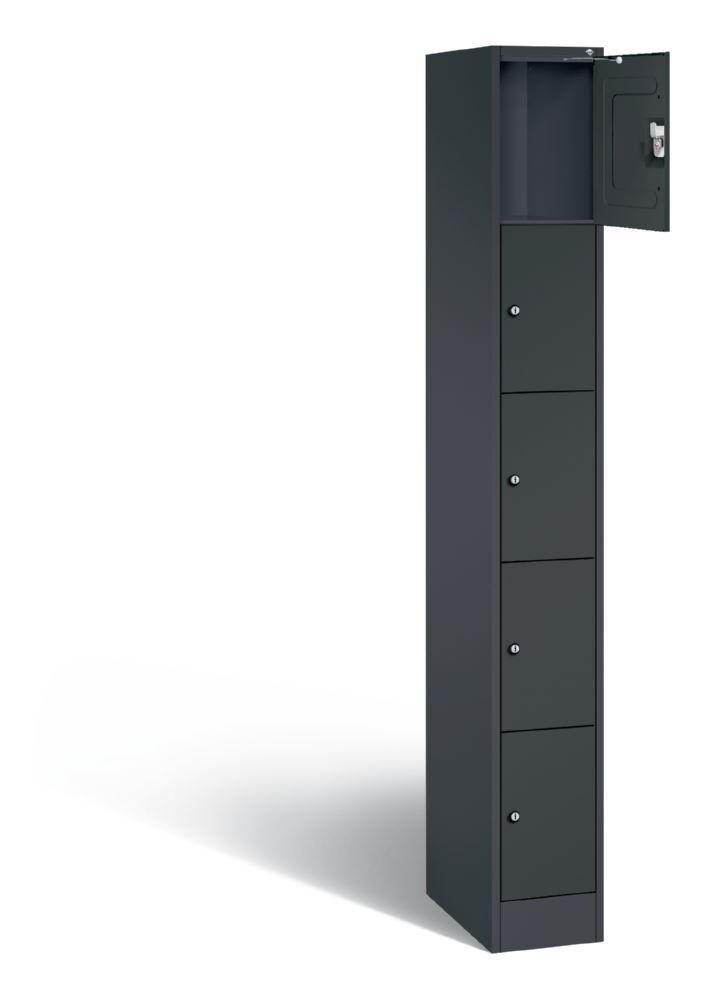 C+P Schließfachschrank Serie 8070 mit 5 Fächer anthrazit 240 x 480 x 1950 mm Produktbild C+P Schließfachschrank Serie 8070 mit 5 Fächer anthrazit 240 x 480 x 1950 mm bild 2