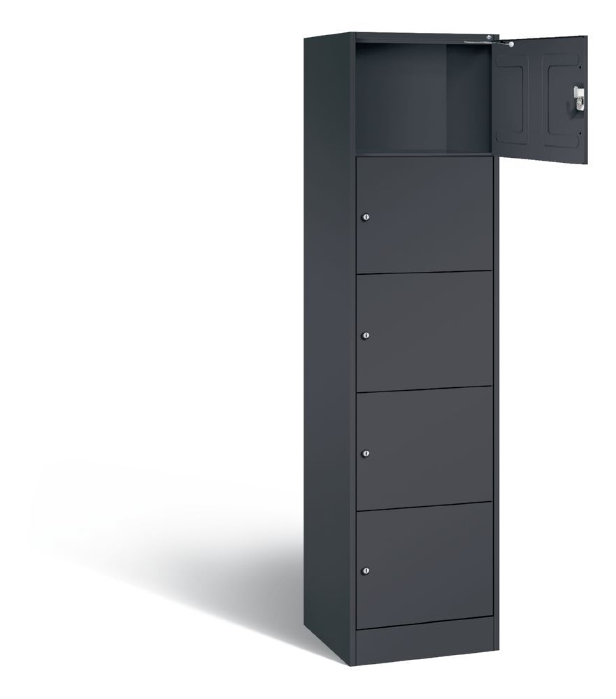 C+P Schließfachschrank Serie 8070 5 Fächer anthrazit 460 x 480 x 1950 mm Produktbild C+P Schließfachschrank Serie 8070 5 Fächer anthrazit 460 x 480 x 1950 mm bild 2