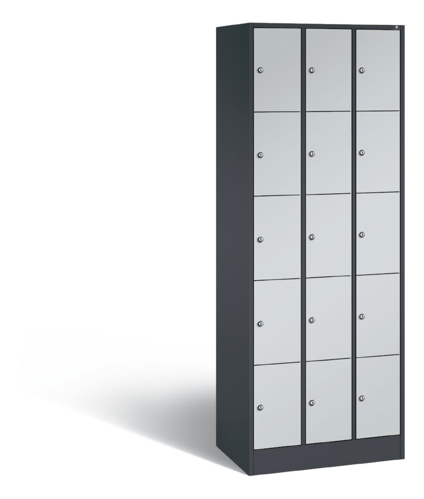 C+P Schließfachschrank Serie 8070 1950 x 680 x 480 mm anthrazit lichtgrau Produktbild C+P Schließfachschrank Serie 8070 1950 x 680 x 480 mm anthrazit lichtgrau