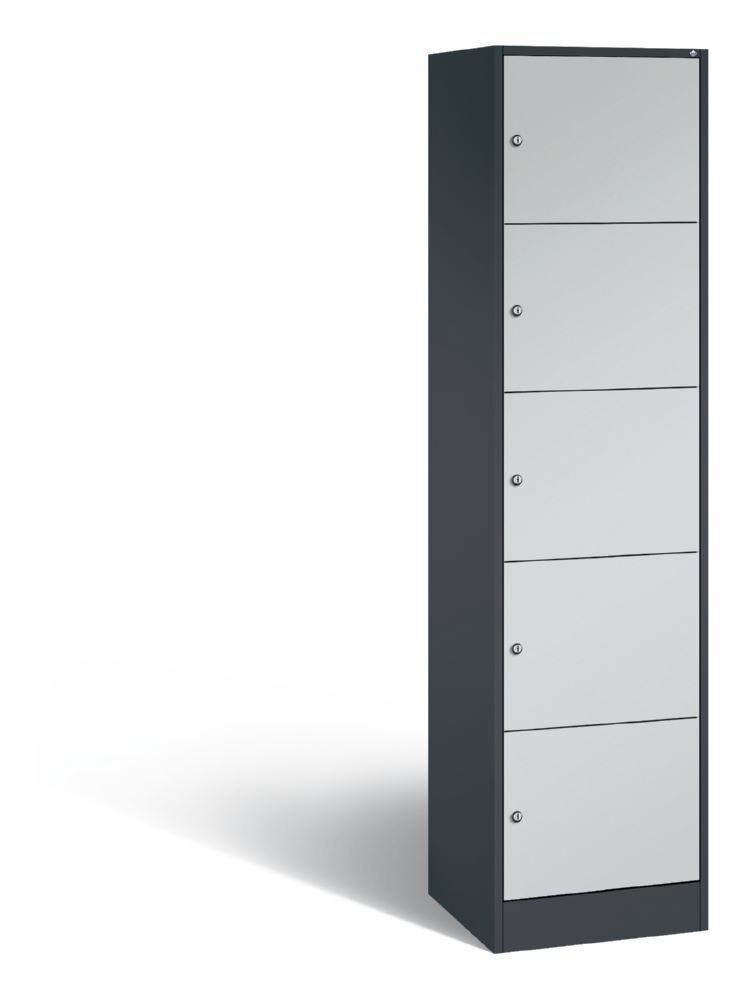 C+P Schließfachschrank Serie 8070 5 Fächer lichtgrau 460 x 480 x 1950 mm Produktbild C+P Schließfachschrank Serie 8070 5 Fächer lichtgrau 460 x 480 x 1950 mm