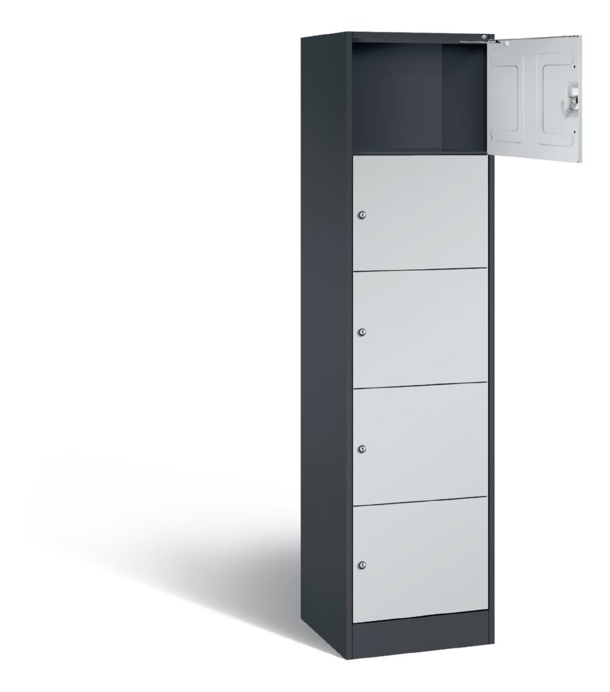 C+P Schließfachschrank Serie 8070 5 Fächer lichtgrau 460 x 480 x 1950 mm Produktbild C+P Schließfachschrank Serie 8070 5 Fächer lichtgrau 460 x 480 x 1950 mm bild 2