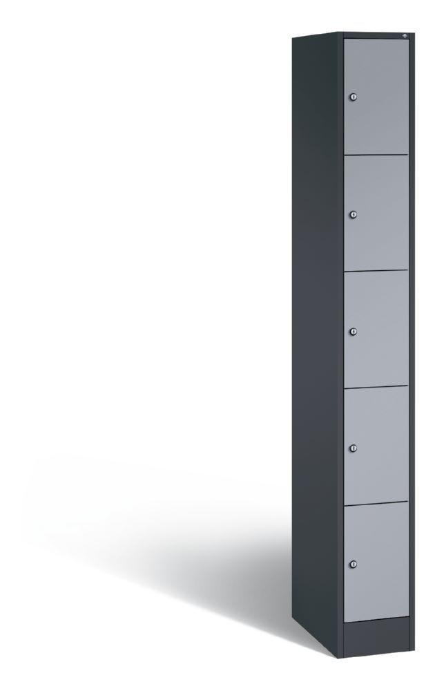 C+P Schließfachschrank Serie 8070 mit 5 Fächer weißaluminium 240 x 480 x 1950 mm Produktbild C+P Schließfachschrank Serie 8070 mit 5 Fächer weißaluminium 240 x 480 x 1950 mm